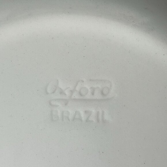 3 Creamy White Soup Plates Geometric Ornament Oxford Brazil - Picture 9 of 10